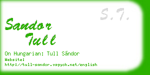 sandor tull business card